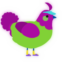 A grass and plum chicken with a head pattern