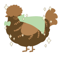 brownie 2, a bark and brown chicken with a half-bar pattern