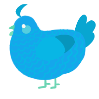 A sky and cerulean chicken with a lace pattern