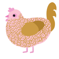 Ornate plate, a rose and gold chicken with a double-lace pattern