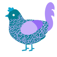 A sea and lilac chicken with a double-lace pattern