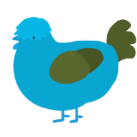 A cerulean and olive chicken