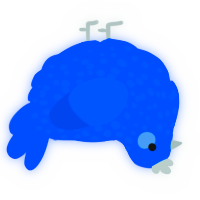 A ultramarine chicken with a speckle pattern