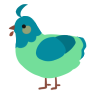 Seafoam, a spring and sea chicken with a head pattern
