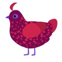 Mushi, a wine and crimson chicken with a speckle pattern