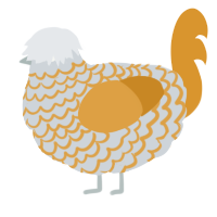 silt, a mist and orange chicken with a lace pattern