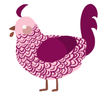 rosé, a rose and wine chicken with a double-lace pattern