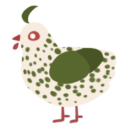 (unnamed), a cream and olive chicken with a speckle pattern