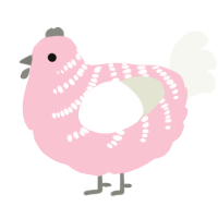 (unnamed), a rose and white chicken with a half-bar pattern