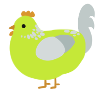 425 eggs, a lime and silver chicken with a neck-speckle pattern