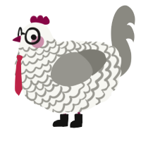 Louis, a white and ash chicken with a lace pattern