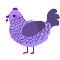 Pleione, a lilac and overcast chicken with a lace pattern