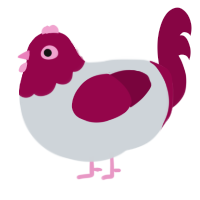A mist and maroon chicken with a head pattern