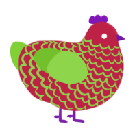 FREE PALESTINE, a crimson and grass chicken with a lace pattern