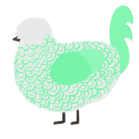 Sigewinne, a black and wine chicken with a double-lace pattern
