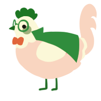 A rose chicken with a head pattern