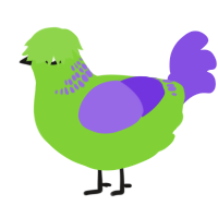 (unnamed), a grass and blurple chicken with a neck-band pattern