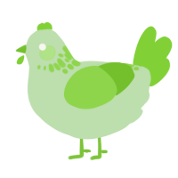 Snot Jr, a gluppy and grass chicken with a neck-speckle pattern