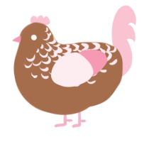 Strawberry Wafer, a brown and rose chicken with a half-lace pattern