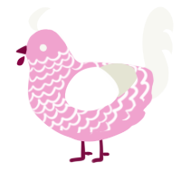 (unnamed), a pink and white chicken with a lace pattern