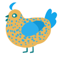Spotted Lime, a honey and sky chicken with a speckle pattern