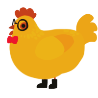 Bus, a orange and ochre chicken with a neck-speckle pattern