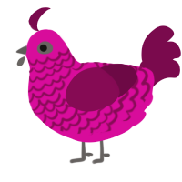 (unnamed), a fuchsia and wine chicken with a lace pattern