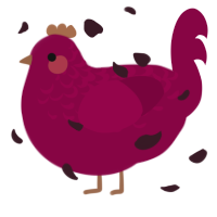 Dark Rose, a maroon chicken with a half-lace pattern