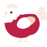 (unnamed), a crimson and cream chicken with a head pattern
