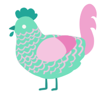 (unnamed), a mint and pink chicken with a lace pattern