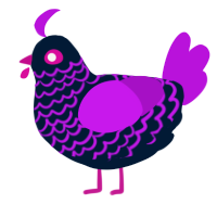 A tumblr and amethyst chicken with a lace pattern