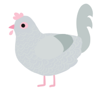 A mist and silver chicken with a double-lace pattern
