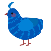 Daba Dee Daba Doo, a ultramarine and sapphire chicken with a bar pattern