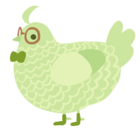 Glupster, a gluppy chicken with a lace pattern