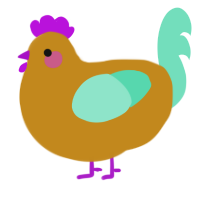 A ochre and mint chicken
