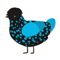 (unnamed), a sable and cerulean chicken with a speckle pattern