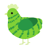 A grass and viridian chicken with a bar pattern