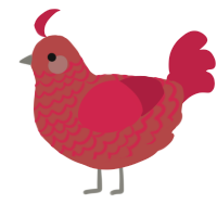 (unnamed), a red and crimson chicken with a lace pattern