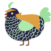 Adreno, a navy and spring chicken with a lace pattern