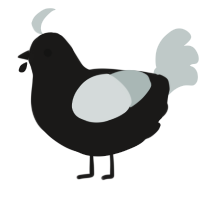 A sable and silver chicken