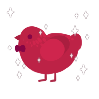 Dantes Inferno, a crimson chicken with a neck-speckle pattern