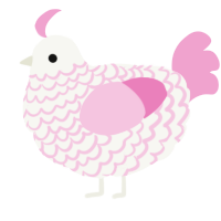 (unnamed), a white and pink chicken with a lace pattern