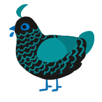 (unnamed), a sable and teal chicken with a lace pattern