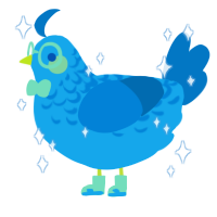 A sky and sapphire chicken with a half-lace pattern