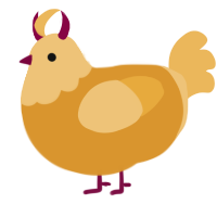 Jetty, a orange and honey chicken with a head pattern