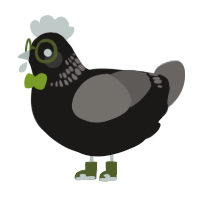 Oliver, a sable and grey chicken with a neck-band pattern