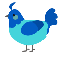 pool, a aqua and ultramarine chicken with a head pattern