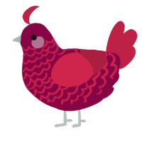 A maroon and crimson chicken with a lace pattern