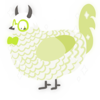 Sweep, a white and lemon chicken with a lace pattern