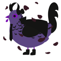 xXBurntWafflesXx, a overcast and black chicken with a half-lace pattern